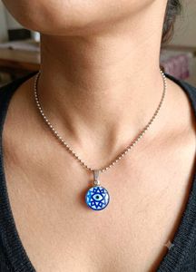 Blue Evil Eye Pendant Necklace