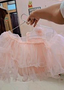 Pink Sequined Lehenga with Ruffled Tulle