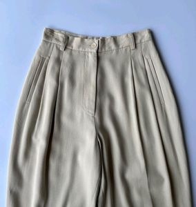 Korean Pleated Formal Trousers In Beige