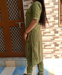 Olive Green Kurti Pant Set