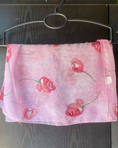Pink Floral Scarf