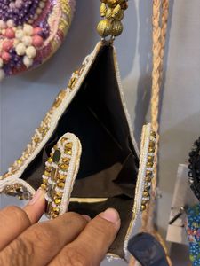 Embellished Pyramid Clutch Bag