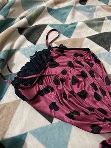 y2k Cute Pink Heart Print Nightdress
