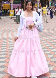 Stylish pink gown