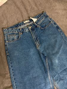 ZARA Dark Blue Wide Leg Denim Jeans