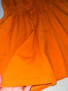 V-Neck Orange Maxi Dress