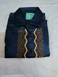 Embellished Men's Shirt Vth Diamond Stone work
