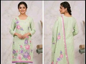 Light Green Floral Kurta Set with Dupatta