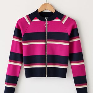 Striped Bomber Jacket