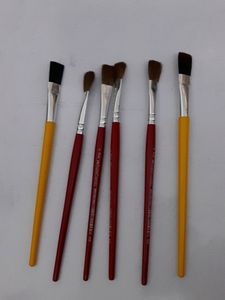 6 Flat Brushes From Faber Castle And Camlin, Synthetic And Pony Hair