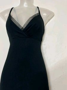 branded Chic Black Mini Dress adjustable strips