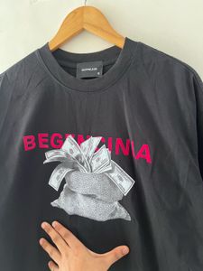 Black boxy Print T-Shirt