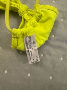Neon Yellow Textured Bikini Top