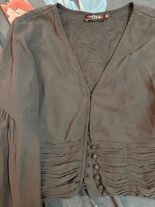 GDB Chic Black Sheer Sleeve Top