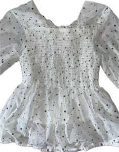 pinteresty korean Polka Dot Bow Top