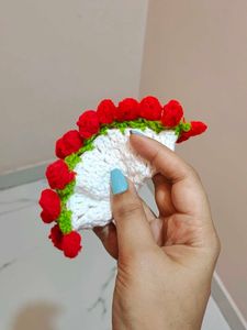 crochet flower bouquet coaster