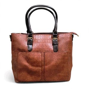 Chic Black Croc-Embossed Tote Bag