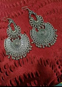 Antique Silver Jhumka Earrings