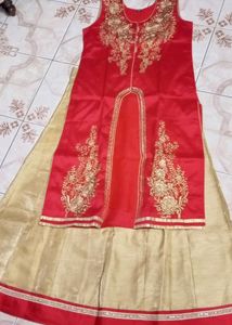 Red & Gold Embellished Indian Dress