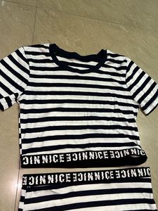 Striped Two-Piece Dress Set