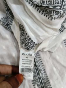 White &amp; Black Striped Kurta