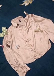 Pink Satin Shirt