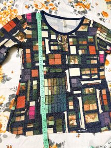 Y2K Unique Geometric Print Long Sleeve Top