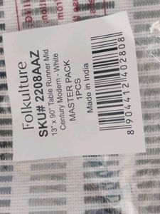 White And Black Print Table Runner Mid Cover
