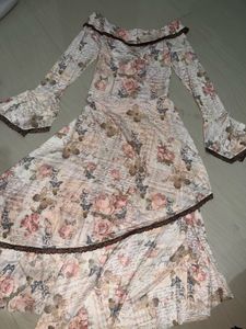 Vintage Floral Print Maxi Dress