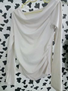 Style Cast× revolt Elegant White Long Sleeve Tops