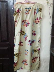 Light Yellow Floral Print Kurta