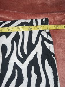 Women's Zebra Print Wide Leg Jeans