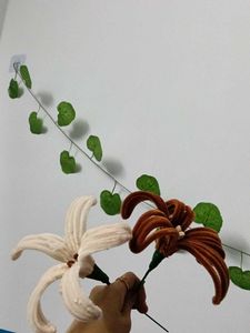 Handmade Aesthetic Lily Flowers in Brown &amp; Cream