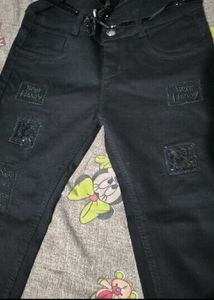 Black Patchwork Jeans