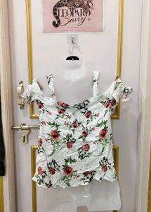 Floral Cold Shoulder Top