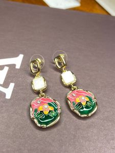 ENAMEL Floral Dangle Earrings