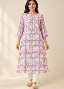 Lilac Floral Kurta