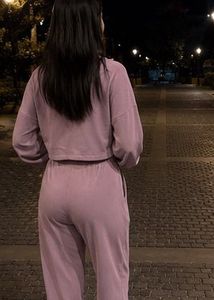 Purple Ribbed Co-ord Set
