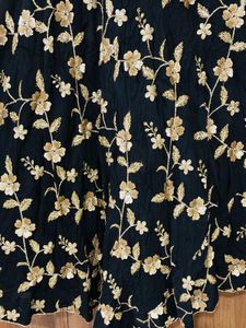 Elegant Black Floral Embroidered Lehenga