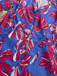 Stylish Floral Print Shirt Dress