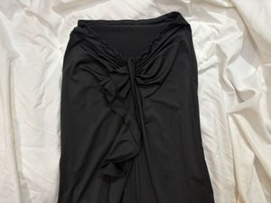 y2k Black Maxi Skirt with Ruffles