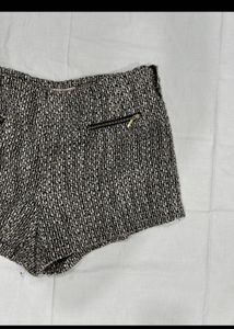Tweed Zipper Pocket Shorts