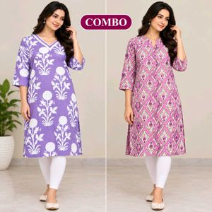 Combo Pack of 2 Printed Kurtis