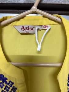 Vibrant Yellow Embroidered Kurta