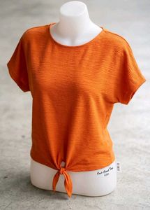 Orange Textured Knot Front Tee