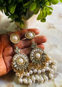 Fancy Party Wear Havey Long Size Earrings