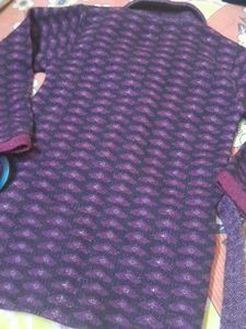 Almost new Purple Knitted woolen Jacket with Belt