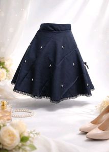 Elegant Navy A-Line Skirt