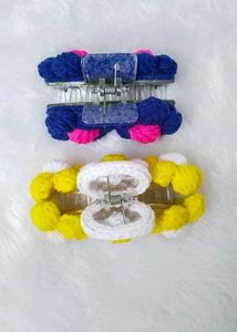 crochet puff Flower Hair clutchers