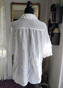 White Cotton Button-Down Tunic